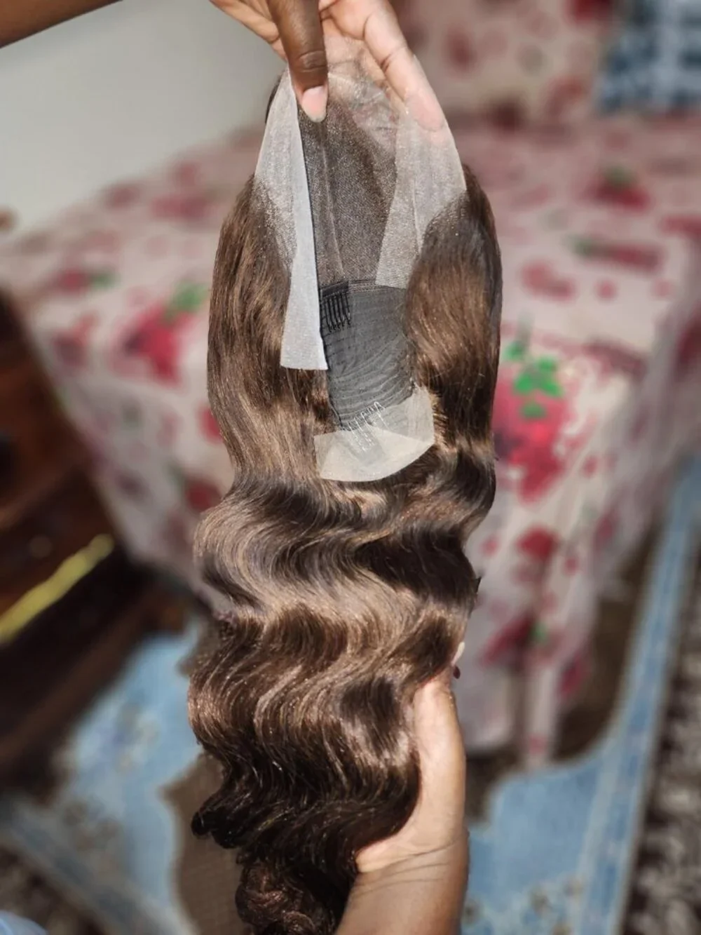 Human Chocolate Brown 24 Inch Hair Wavy Wig 13x4 Body Wave HD Lace Front